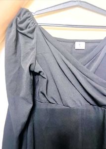 Elegant Black Bodycon Midi Dress