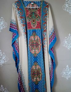 Boho Print Kaftan With Duppata