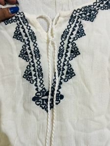 White Embroidered Top