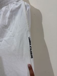 White Cropped Joggers