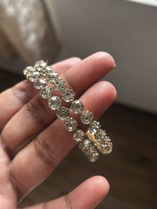 White Stone Ear Hoops