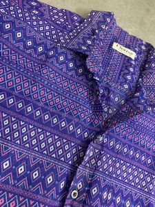 Blue &amp; Pink Geometric Button-Down