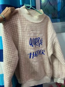 Checkered Knit Sweater