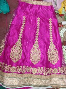 there is a lehenga including blouse and duppata