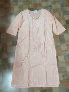 Peach Embroidered Kurta