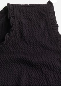 H&amp;M Black Sleeveless Top/ SMOCKED JERSEY TOP