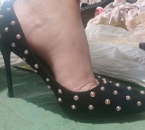 Metal Beaded Heels