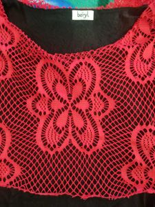 Sleeveless Top With Net Crop  Shrug