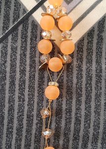 Fancy Orange Long Crystal Necklace