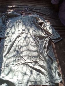 Elegant Kurta Set Grey Cotton 3xl Women