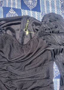 Chic Black Ruffle Mini Dress