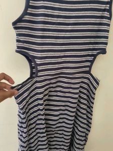 Hnm Blue Side Cut Dress