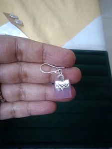 92.5 Silver Rose Quartz Drop Earrings