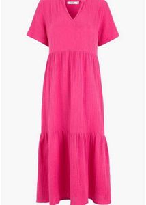 Pink Tiered Midi Dress