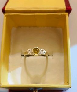 Yellow Gemstone Ring pure Silver