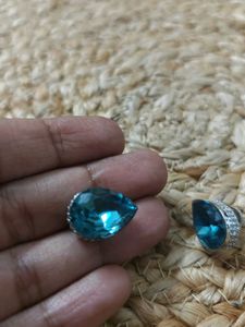 Teardrop Blue Earrings - crystals