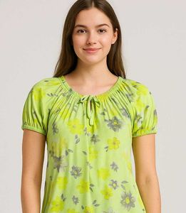 Floral Print Green Top