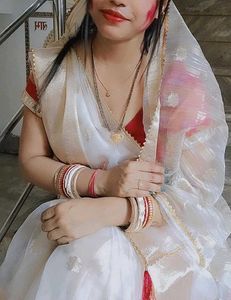 Elegant White Saree