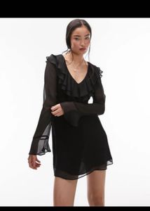 Elegant Black Ruffle Dress