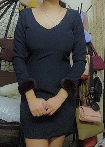 Cocktail Dress With Furr Cuffs