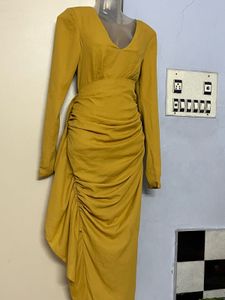 Photoshoot Pintrest Elegant Mustard Party Dress