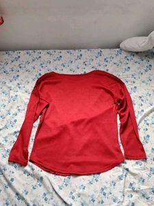 Red Dragonfly Graphic Long Sleeve Top