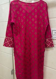 Pink Kurta With Long Skirt