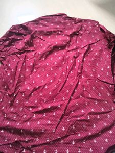 Maroon Anchor Print Shirt