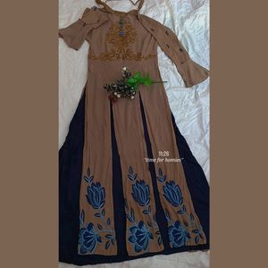 Ethnic Blue Gown With Embroidery