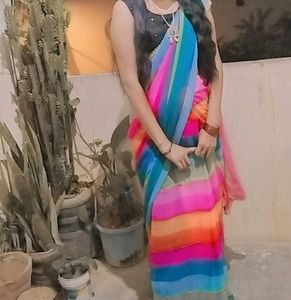 Colorful Striped Saree