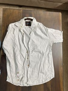 White Printed Casual Shirt