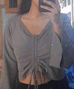 Grey Knot Top