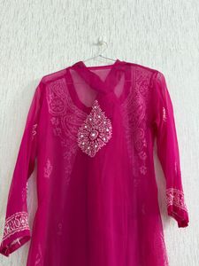 Elegant Pink Chikankari Kurta