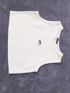 White Cropped Tank Top