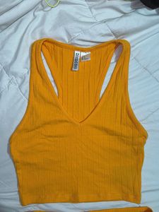 Yellow Ribbed Co-ord | H&amp;M | Size S