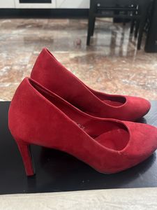 Suede Red Stilettos
