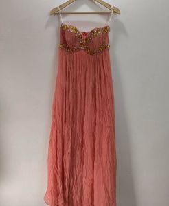 Peach prom dress