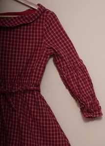 Red Plaid Off-Shoulder Dress