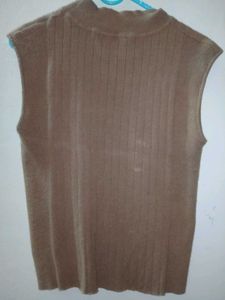 Tan Sleeveless Knit Top
