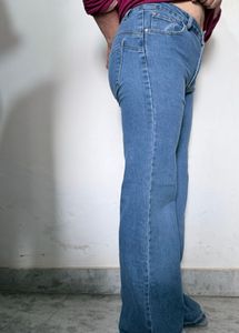 Blue Denim Flared Jeans