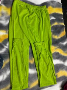Green Casual Leggings