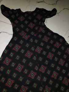 Patterned Black Dress