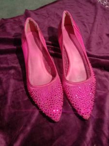 Pink Embellished Ballerinas