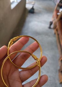 Gold Plated Mettalic Kada Bangles- 2.6