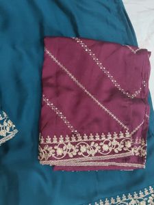 3 Pcs Suit Chinon Fabric Wid Cotton Lining