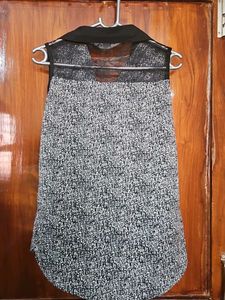 Sleeveless Button-Down Top