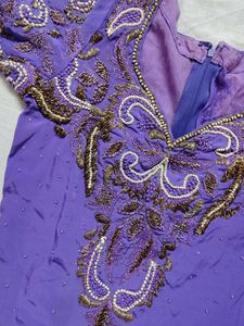 ❗ CLEARANCE ❗Purple Embroidered Mermaid Lehenga