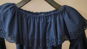 Off Shoulder Top in navy blue colour