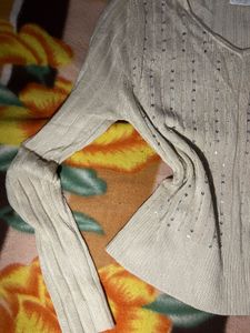 Sparkly Knit V-Neck Top