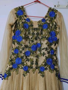 Beautiful Floral Gown With Matching Dupatta
